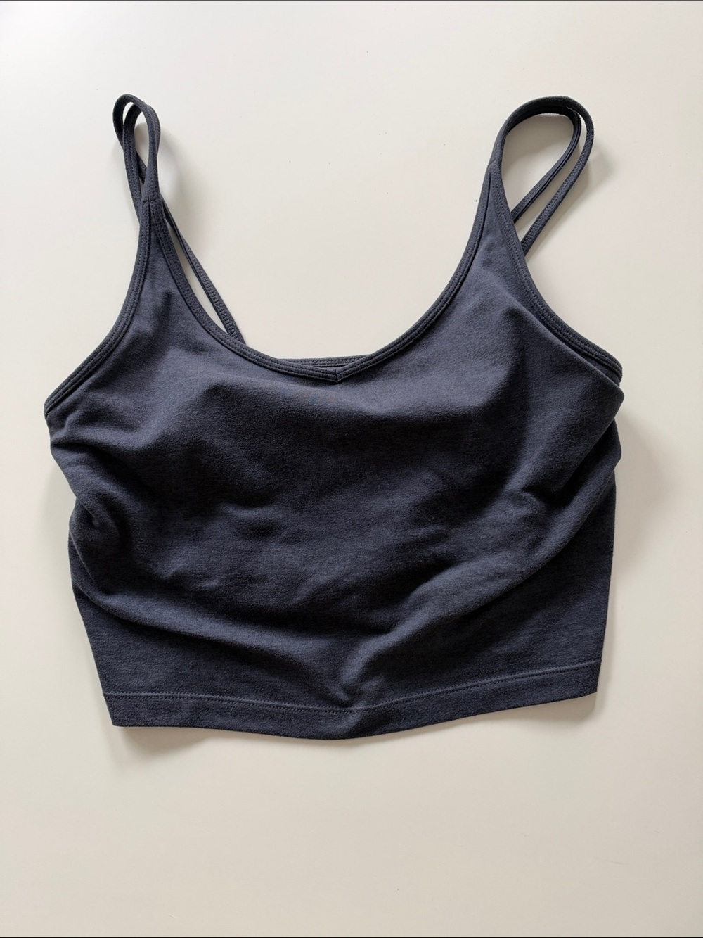 Vuori Double-Strap Seamless Crop Bralette - Charcoal